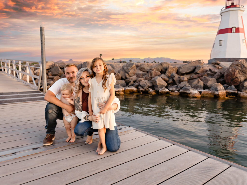 Family Photos at windsor beach at lake havasu state park