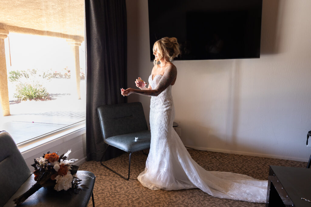 Madison getting ready for her Havasu Springs wedding in Lake Havasu, Arizona
